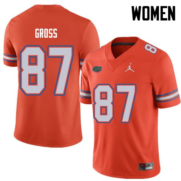 Women's NCAA Florida Gators Dennis Gross #87 Stitched Authentic Jordan Brand Orange College Football Jersey PFJ5365EJ